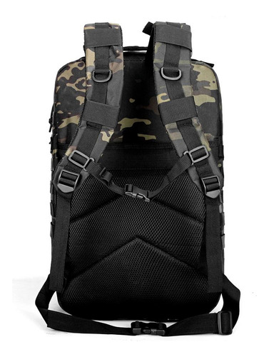 Mochila Tática Impermeável 50 Litros Cor Preto Black Patch Cor Escura V Camuflada Desenho Do Tecido Escura V Camuflada