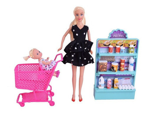 Muñeca Paloma Y Caro En El Supermercado 7566