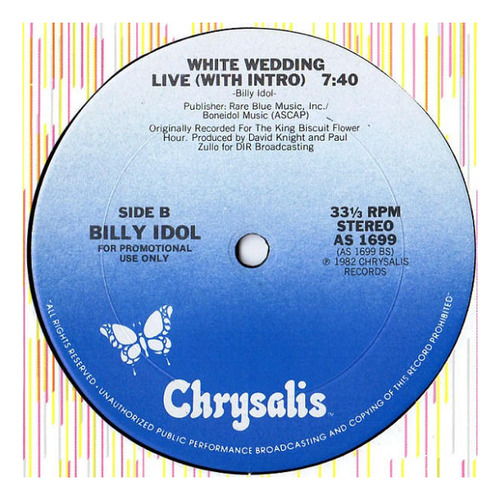 Billy Idol - White Wedding | 12'' Maxi Single - Vinilo Usado