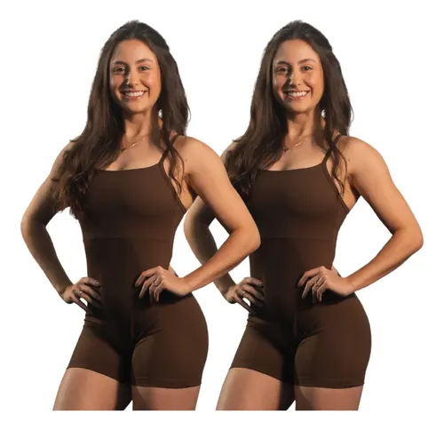 Kit 2 Macaquinho Curto Fitness Poli Academia