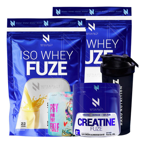 Kit 2 X Whey Isolado + Creatina 300g + Pré Treino Under Labz Sabor Baunilha 2x 920g