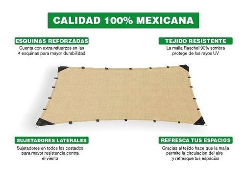 Imagen 3 de 10 de Lona Sombra 4m X 4m Lista Para Instalar