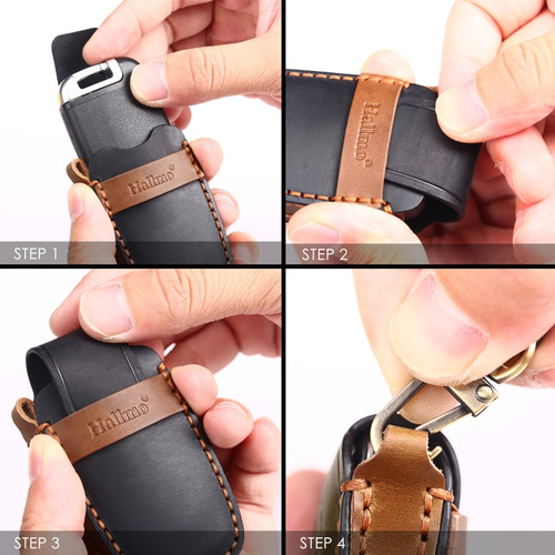 Funda Para Llave De Arranque De 4 Botones, Color Marrón Para