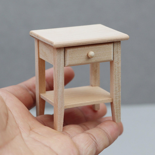 2 X 1/12 Dollhouse Night Stands Con Cajón Dollhouse Mesitas