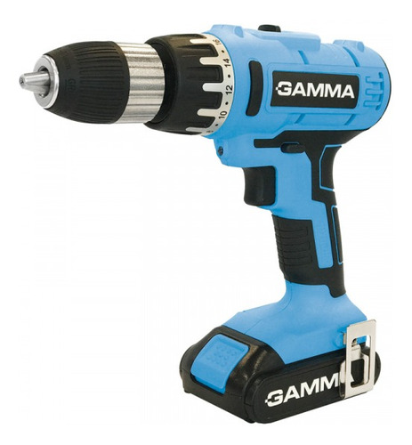 Imagen 1 de 1 de Taladro percutor atornillador inalámbrico de 13mm Gamma G12301 21V + accesorios con maletín de transporte 110V/220V