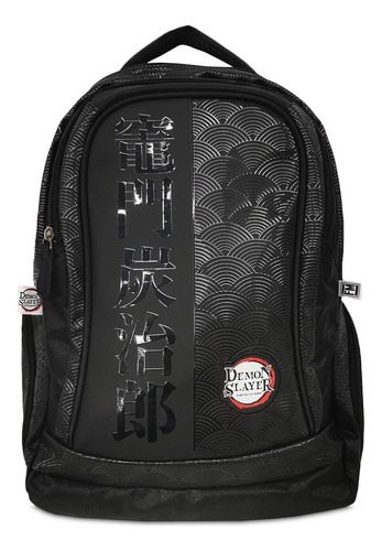 Mochila Escolar Fotorama Dm501a22bp Color Negro Diseño Demon Slayer 23l