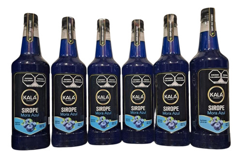 Jarabe Sirope Mora Azul Kala Gourmet 1 Litro 6 Piezas