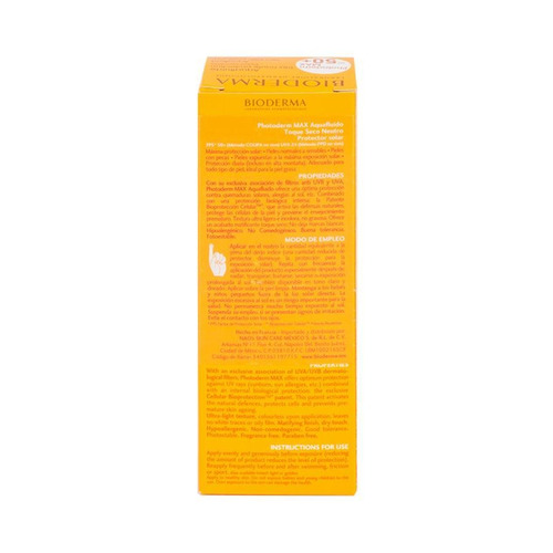 Imagen 4 de 4 de Protector solar Bioderma Photoderm MAX Aquafluide para rostro en crema FPS50 x 40 ml