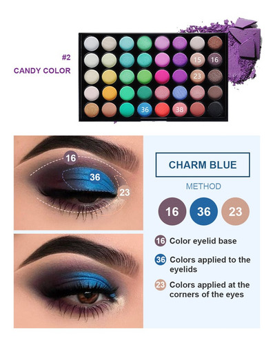 40 Colores Mate Brillo Sombra De Ojos Paleta De Maquillaje C