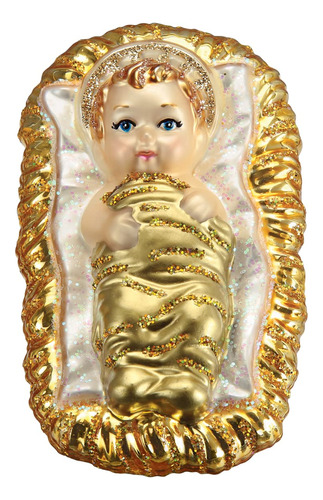 Old World Christmas Adorno De Cristal Soplado Baby Jesus In.