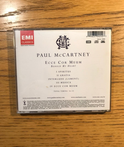 Cd Paul Mccartney - Ecce Cor Meum
