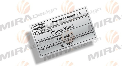 Adesivo Etiqueta Código Cor Cinza Vinci Fiat Dupont