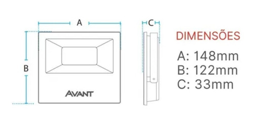 Imagem 4 de 6 de Refletor Slim Led 50w Avant Branco Frio Ip65