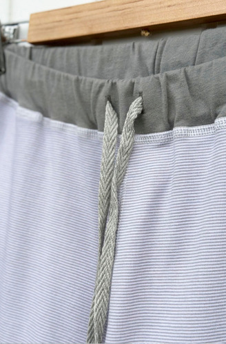 Pijama Largo Hombre Invierno Gris Algodon Pima. Mulamie