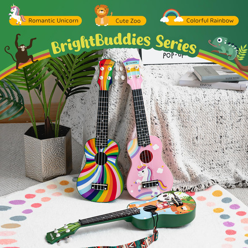 Kit Ukelele Soprano 21 Pulgadas Dibujos Animados Para Princi