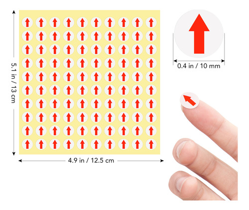 6400 Etiquetas Autoadhesivas Con Forma De Flecha Roja, 10 Mm