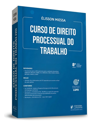 Curso De Direito Processual Do Trabalho 8ª Edição (2021)