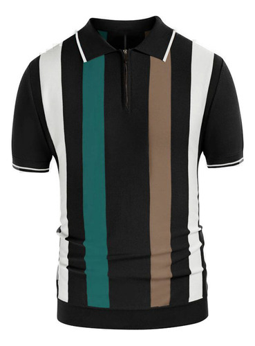 Camisa De Lana De Manga Corta Con Estampado Color Block 2024