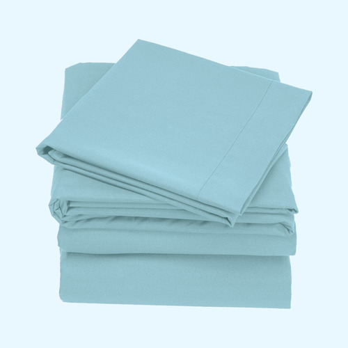 Juego Sábanas Suavitec Plus Poliéster King Size Concord Color Turquesa Diseño De La Tela Liso