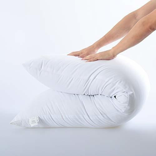 Almohada Larga De Microfibra Suave Color Blanco