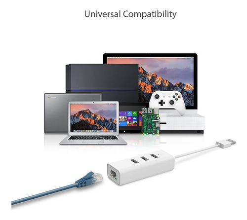 Adaptador Usb 3.0 A Ethernet Tp-link Hub Usb De 3 Puertos Co
