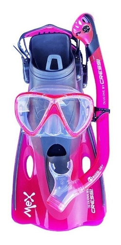 Set Cressi Snorkeling Mex Visor, Snorkel, Aleta Varios Color