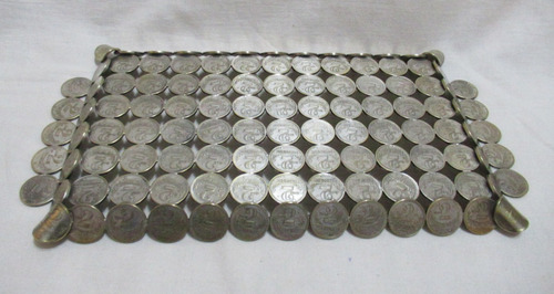 Bandeja Realizada Con 114 Monedas 2 Cruzeiros Brasil 1945-53 (Usado)