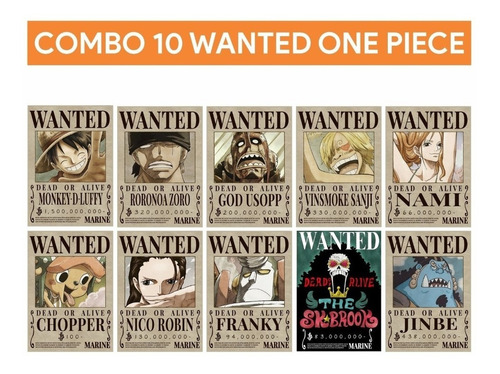 Cartel Wanted Muguiwara X 9 One Piece Se Busca - Animeras