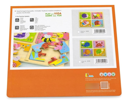 Puzzle De Mar 4 En 1 De Madera Para Niños Viga