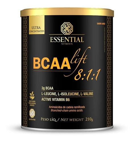 Bcaa Lift 8:1:1 Essential Nutrition 210g Sabor Limão