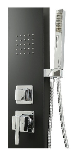 Imagen 4 de 9 de Ducha Escocesa Columna Gloa 3 Spray Slim Negra Alum Duchador