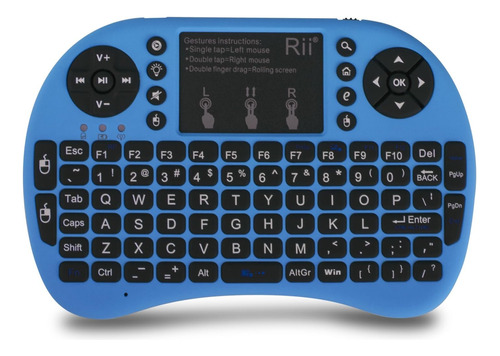 Teclado Rii Miniatura, Inalámbrico/azul