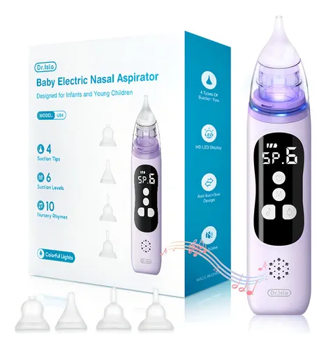 Dr.Isla Aspirador Nasal Eléctrico para Bebé Cargable 4 Boquillas