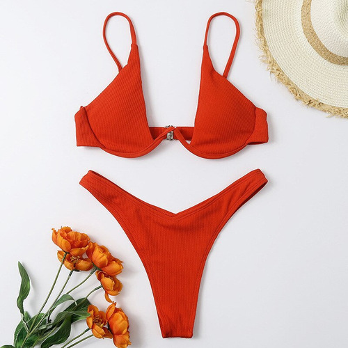 Bañador De Bikini Con Aros Para Mujer, Traje De Baño Push Up