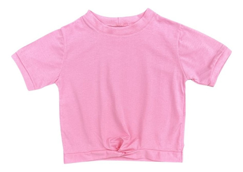 Blusinha Infantil Menina Cropped Cores Algodão 4-10 Anos Nó