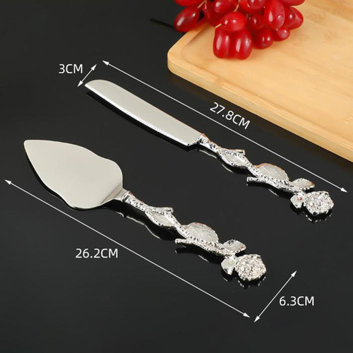 . Conjunto De Facas Para Servir Bolo De Casamento, Prata