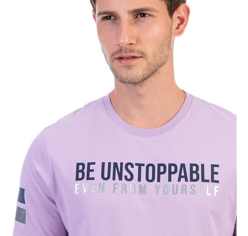 Imagen 4 de 5 de Playera De Hombre Cuello Redondo Con Reflejantes En Mangas