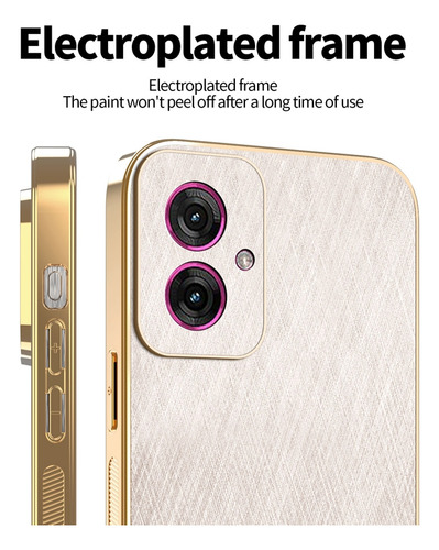 Funda Protectora Para Motorola Edge 60 Fusion/edge 60 Stylus/edge 60 Pro Resistente A Los Arañazos, Piel De Seda, Marco Galvanizado