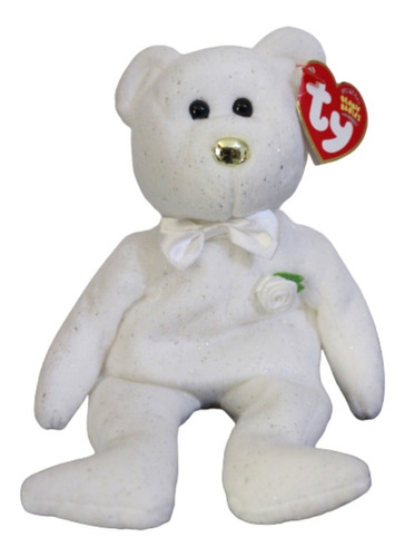 Peluche Oso Ty  Blanco Escarchado De 22cm Ca(62)