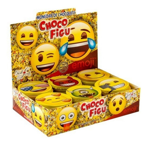 Imagen 1 de 5 de Monedas Chocolate Emoji 60un Chocofigu Barata La Golosineria