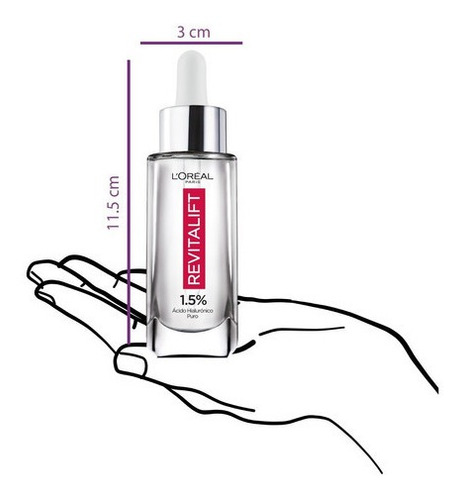 Imagen 4 de 5 de Serum L'Oréal Paris Revitalift Ácido Hialurónico sérum rellenador día/noche para todo tipo de piel de 30mL