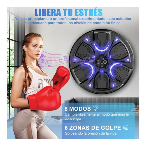 Máquina Boxeo Con Música Bluetooth, 8 Modos De Velocidad.