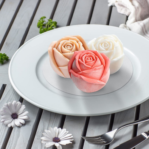 Molde Silicona Con Forma Rosa,6 Cavidades, Molde Mousse.