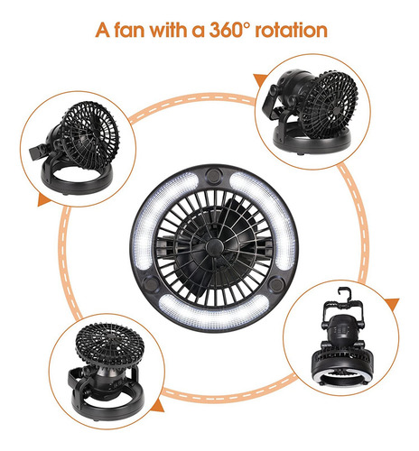 Ventilador De Techo Portátil Para Tienda De Campaña Con Tapa