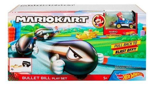Set Hot Wheels Mario Kart Bullet Bill Con Mario Bros