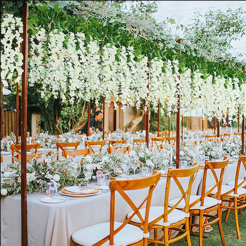 24 Piezas Flores Wisteria Artificiales Decoración Blanca
