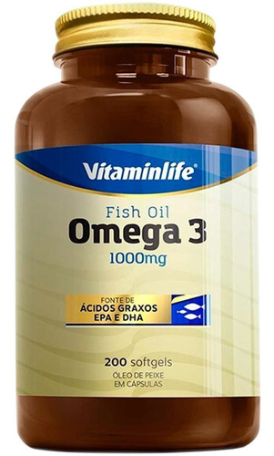 Imagem 1 de 2 de Omega 3 200 Cápsulas - Vitaminlife Sabor:sem Sabor