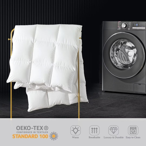 Whatsbedding Edredón De Fibra De Plumón Blanco, Edredón De C