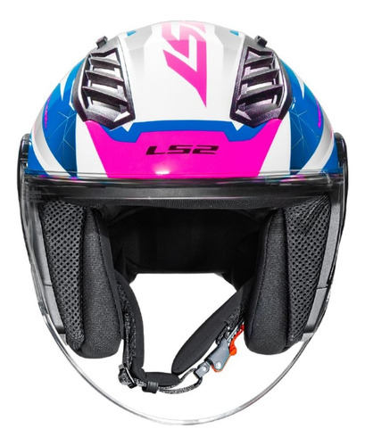 Capacete Ls2 Airflow 2 Draze Wht Blu/pink Draze 60