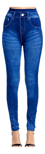 Pantalones Para Mujer, Leggings De Imitación A Rayas Vertica